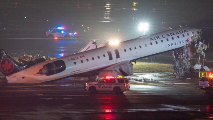 LaGuardia Airport plane crash scene