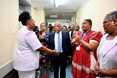 Conjoined twins in hospital