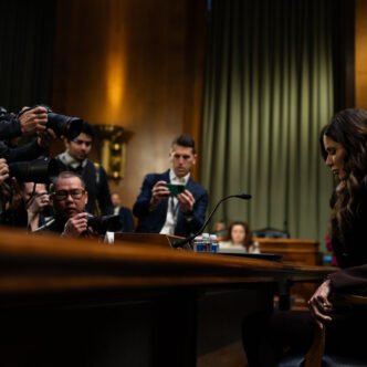Kristi Noem and Donald Trump
