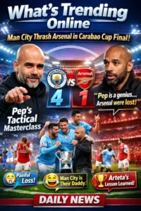 Manchester City players celebrating their win