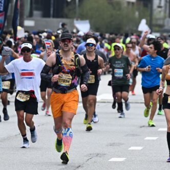 Los Angeles Marathon runners in action