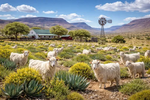 Angora goats in the Karoo region of South Africa