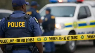 Police investigating a crime scene