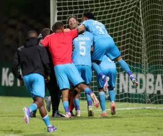 Durban City players celebrating their win