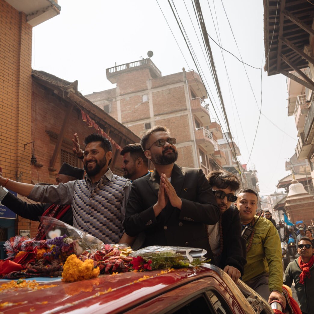 Nepal flag waving in the wind