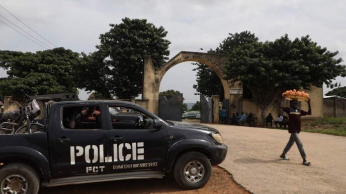 Nigeria map with flag