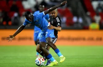 Orlando Pirates players celebrating a goal