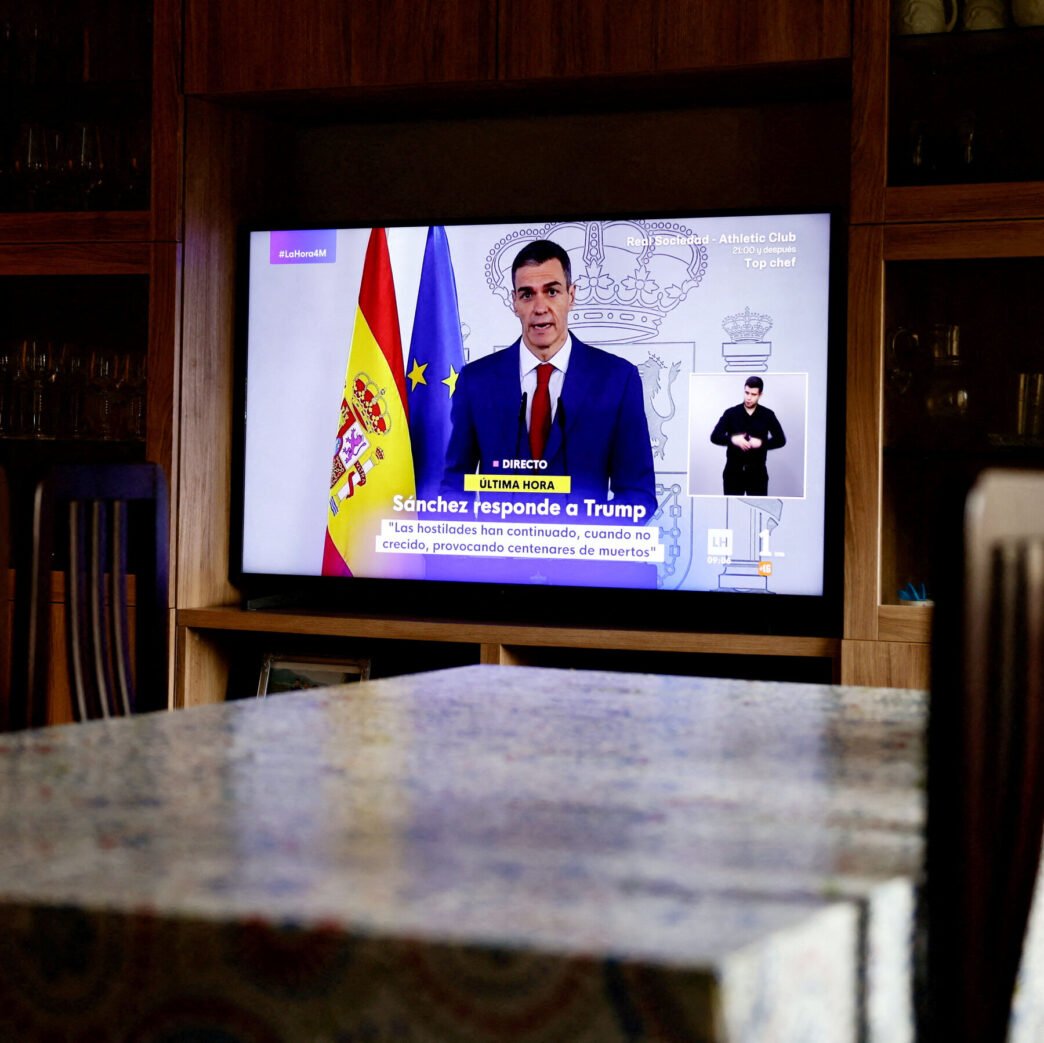 Spanish flag waving in the wind