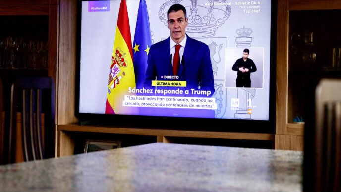 Spanish flag waving in the wind