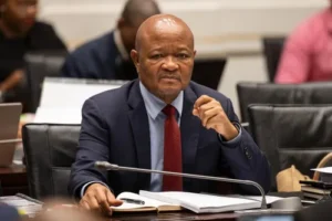 Senzo Mchunu at a press conference