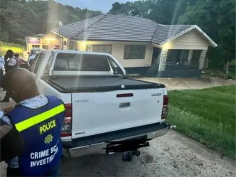 Police car with flashing lights