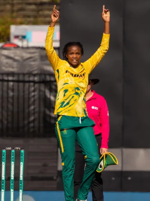 Proteas Women’s seamer Ayabonga Khaka in action