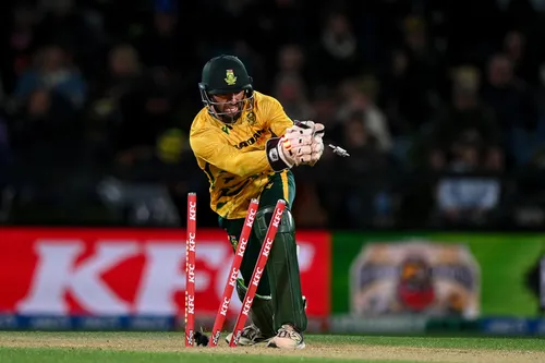 Proteas players celebrating a wicket