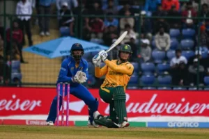Ryan Rickelton in action for the Proteas