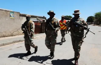 Soldiers in Soweto townships