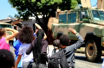 SANDF armoured vehicles in Gauteng