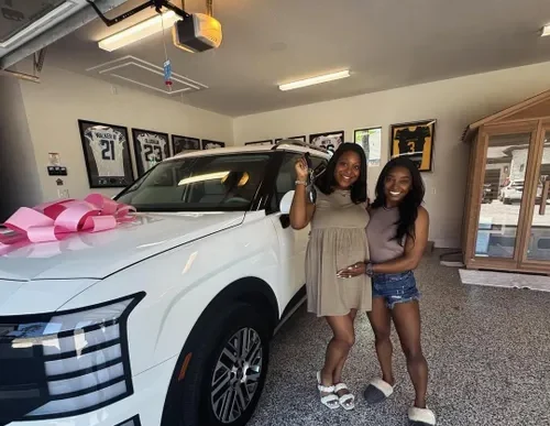 Simone Biles and her best friend Rachel Roettger