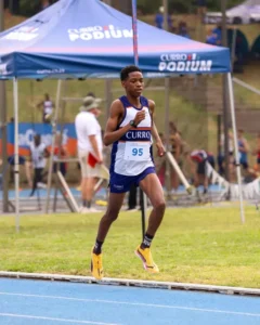 Tiisetso Malungane in action during a middle-distance race