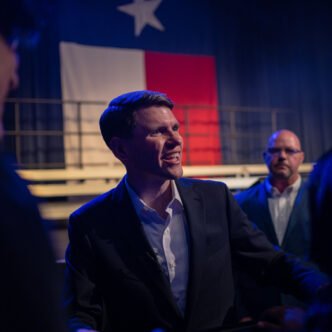 James Talarico speaking at a campaign event