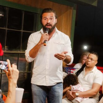 Texas flag waving in the wind