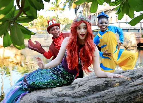 The cast of Disney's The Little Mermaid Jr enjoying an outing at uShaka Marine World