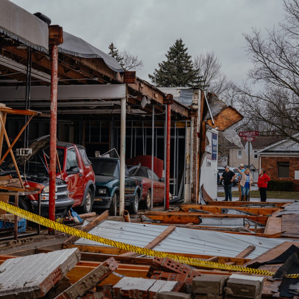 Tornado damage in Michigan
