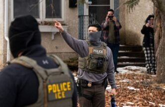 Trump speaking at a press conference