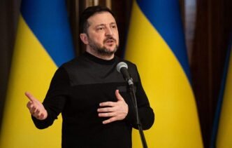 Ukraine flag waving in the wind