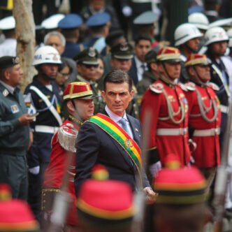 Bolivia flag waving in the wind