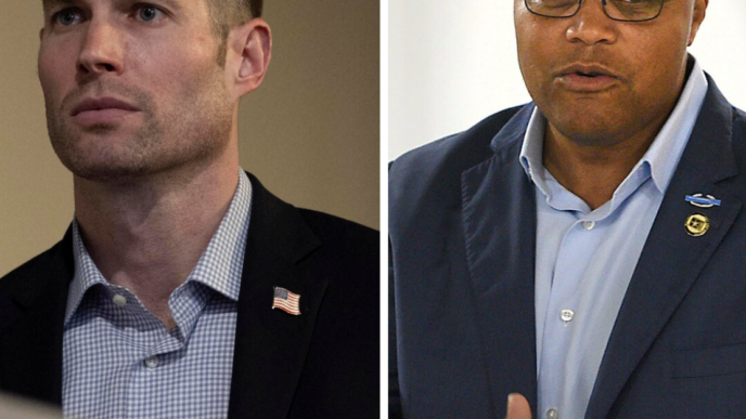 US flag waving in the wind