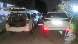 Stolen vehicles and parts recovered from a chop shop in Durban