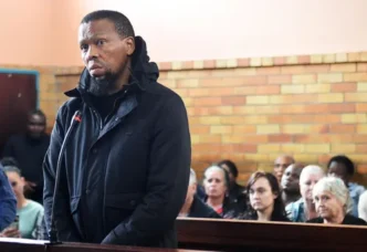Courtroom scene with judge and lawyers