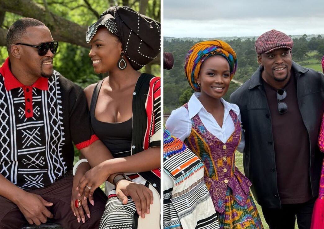 Melissa Nayimuli and Mandla N in traditional Xhosa attire