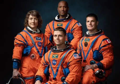 Artemis II Mission crew in space suits