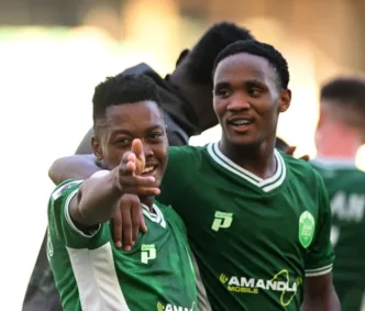 AmaZulu players celebrating their win