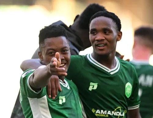 AmaZulu players celebrating their win