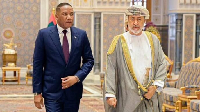 Botswana and Oman flags