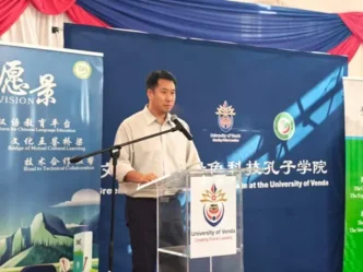 China and South Africa flags together