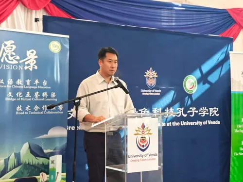 China and South Africa flags together