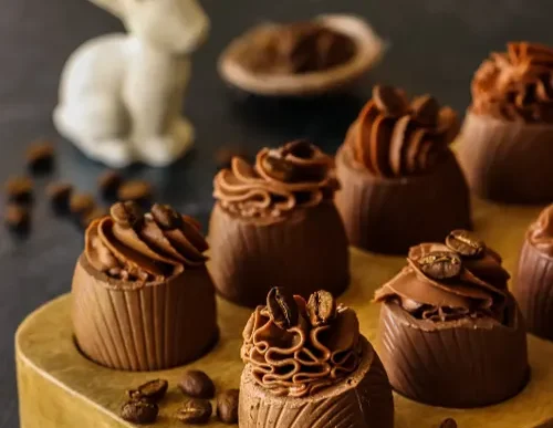 Chocolate Espresso Cheesecake filled Easter Eggs