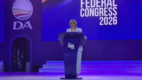 Helen Zille addressing DA federal congress delegates