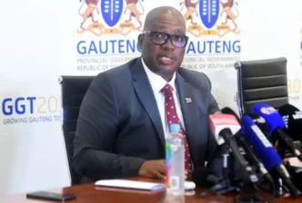 Panyaza Lesufi at a press conference