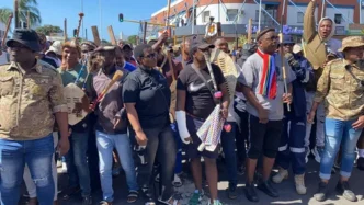 Protesters marching in Durban
