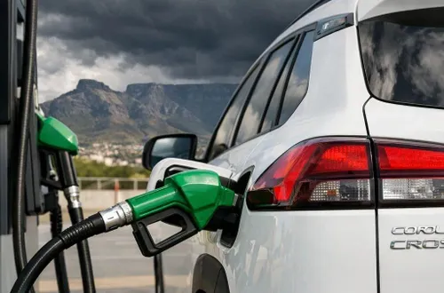 Fuel pump with prices displayed