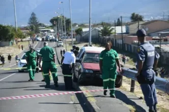 Police at the scene of a shooting in Cape Town
