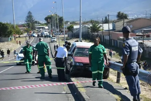 Police at the scene of a shooting in Cape Town