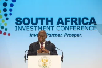 President Cyril Ramaphosa speaking at the 2026 South Africa Investment Conference