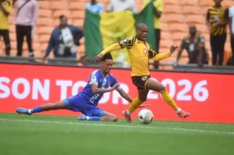 Kaizer Chiefs players celebrating a goal