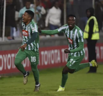 Tebogo Potsane celebrating goal against Kaizer Chiefs