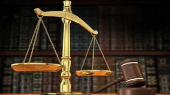 Police car at the scene of a road rage incident